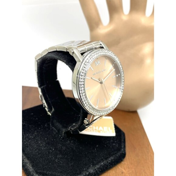 Michael Kors Women's Watch MKO-1050 Quartz Rose Dial Silver Stainless Steel 38mm - Picture 14 of 14